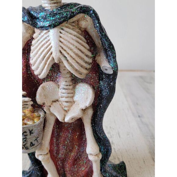 Trick or treat skeleton AS IS glitter Halloween candy corn - Picture 3 of 8